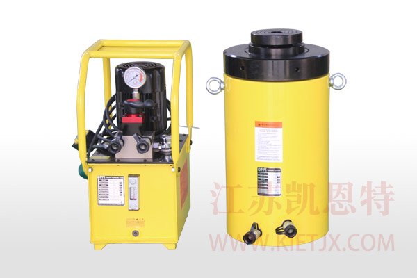 電動液壓泵站配套雙作用大噸位自鎖液壓千斤頂【0.75KW、手動換向閥】