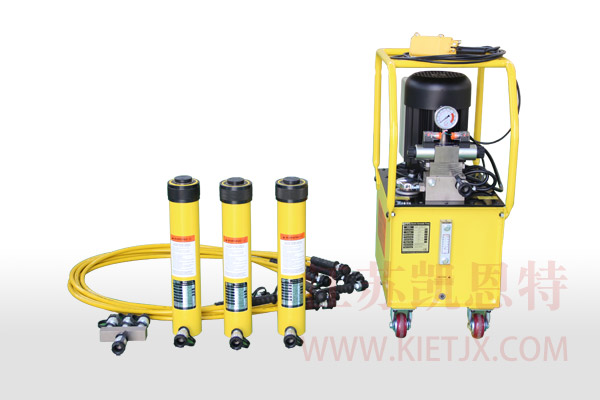 電動液壓泵站一拖三單作用液壓千斤頂【2.2KW、手動換向閥】